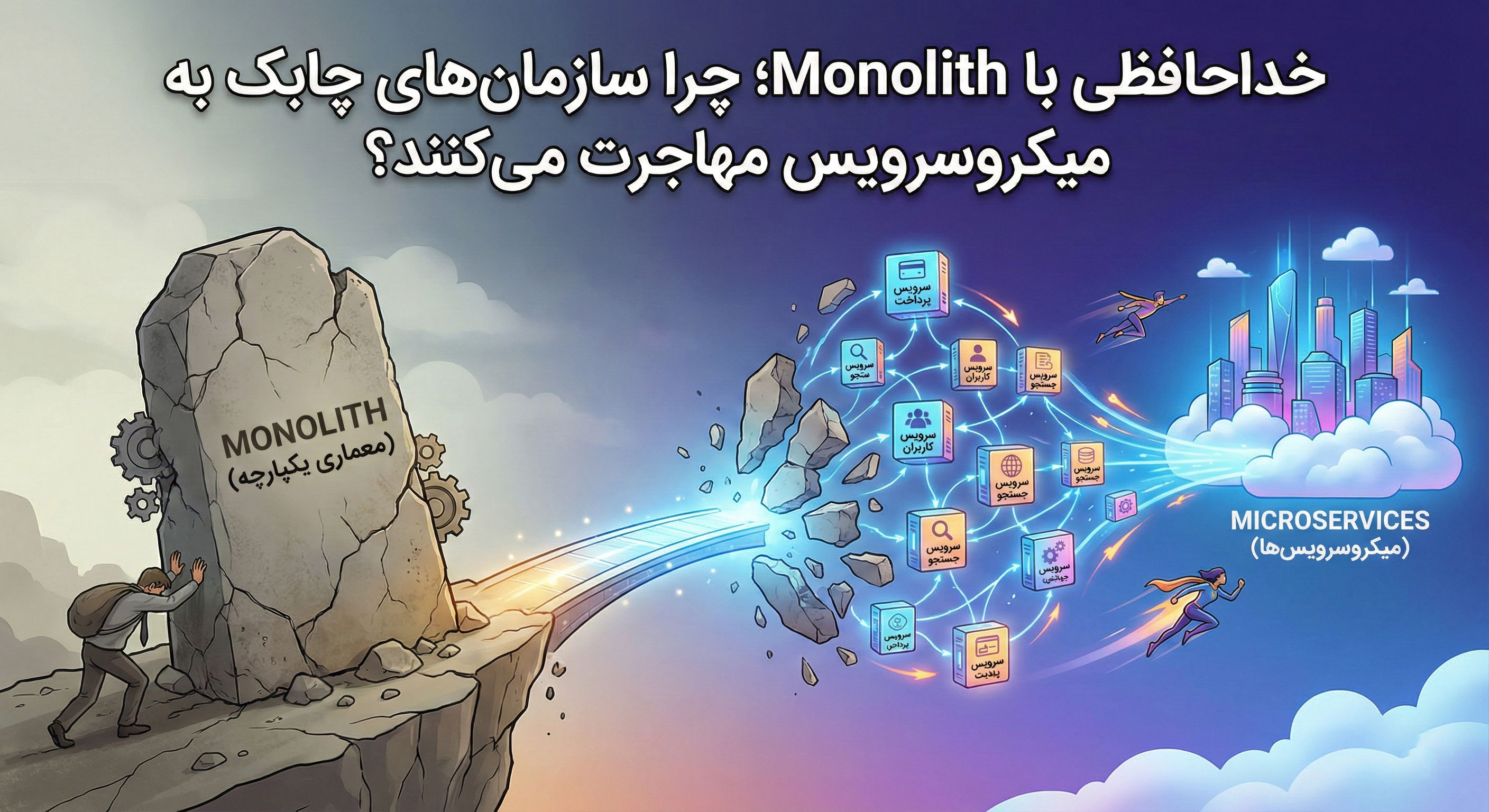 خداحافظی با Monolith؛ چرا سازمان‌های چابک به میکروسرویس مهاجرت می‌کنند؟